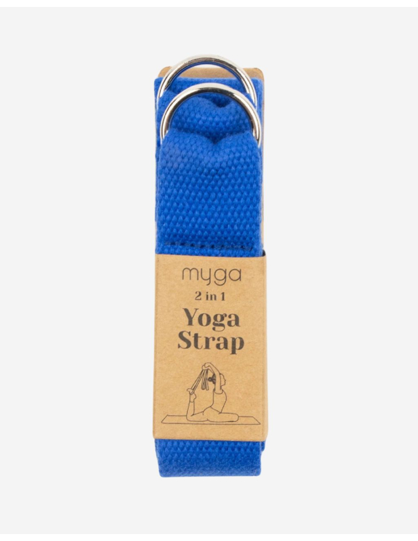 Sangle de yoga en coton - Bleu - Myga