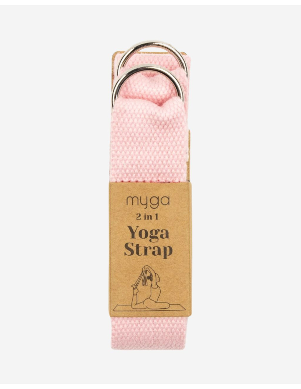 Sangle de yoga en coton - Rose - Myga